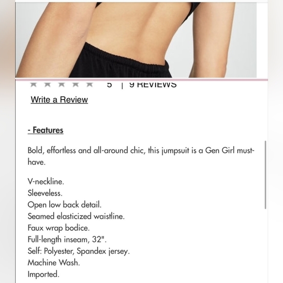 BCBG Generation Surplice Flowy Jersey Jumpsuit Open Back Waist Tie Black Size S - Picture 15 of 16